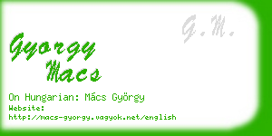 gyorgy macs business card