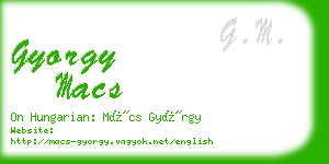 gyorgy macs business card